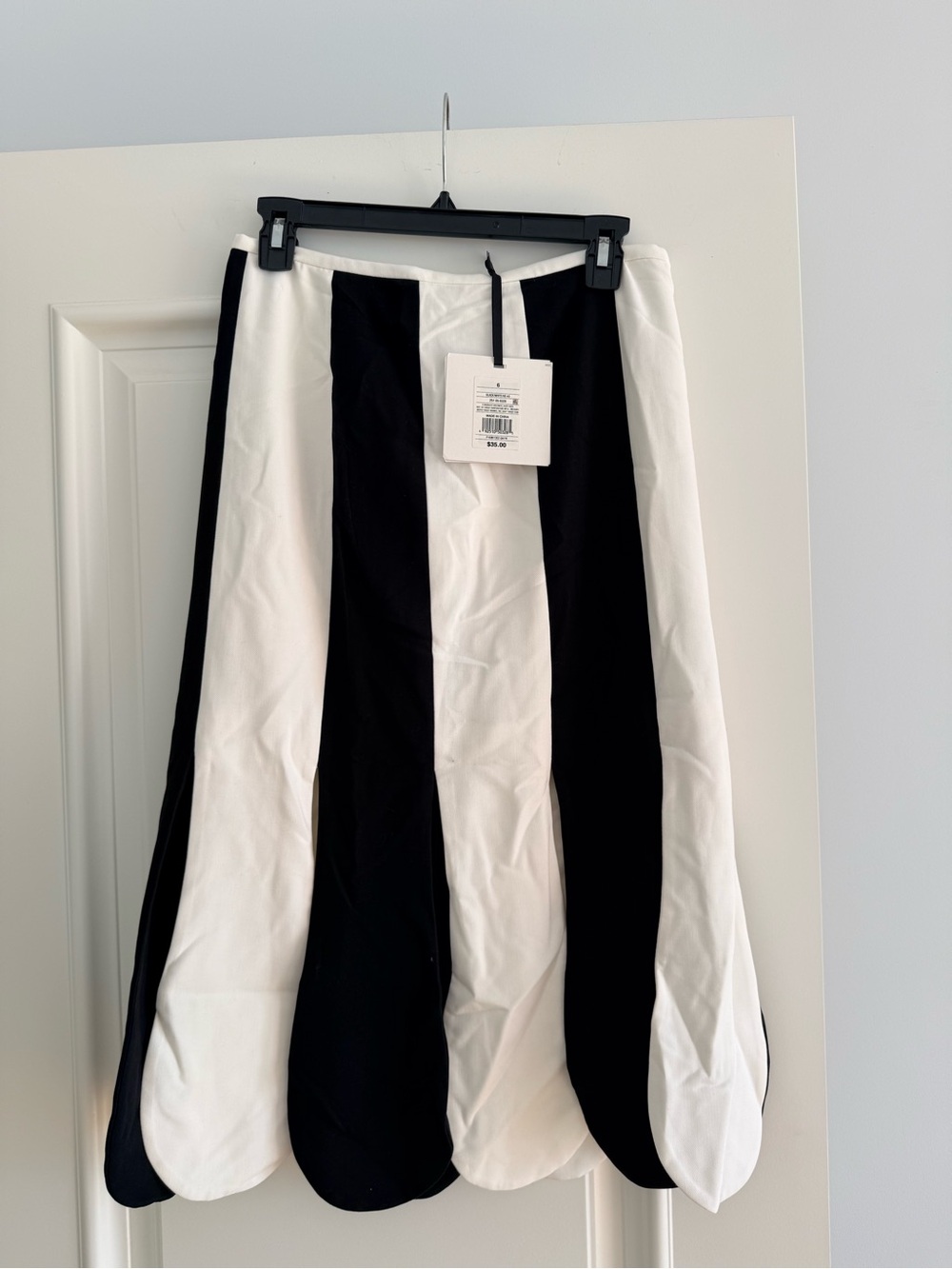Victoria Beckham for Target Black and White Scallop-Panel A-Line Skirt